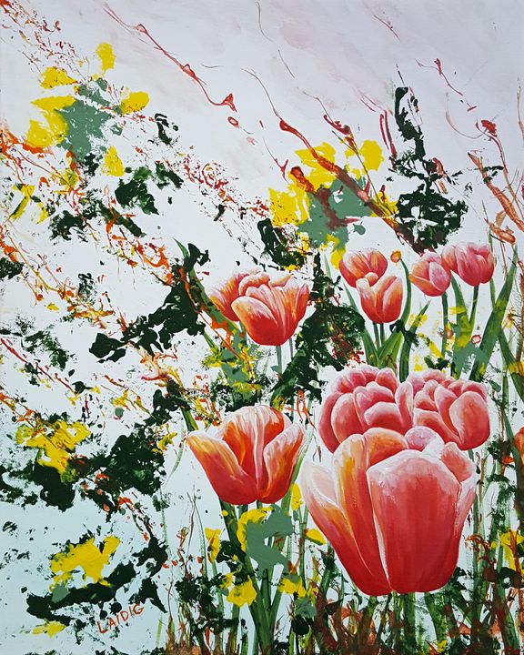 Edge Of A Tulip Garden - Laidig Art Prints and Originals