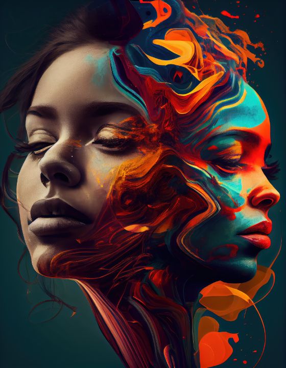 Dualism - BaAb - Digital Art & AI, Abstract, Color - ArtPal