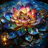 Lotus, fusion of stained glass