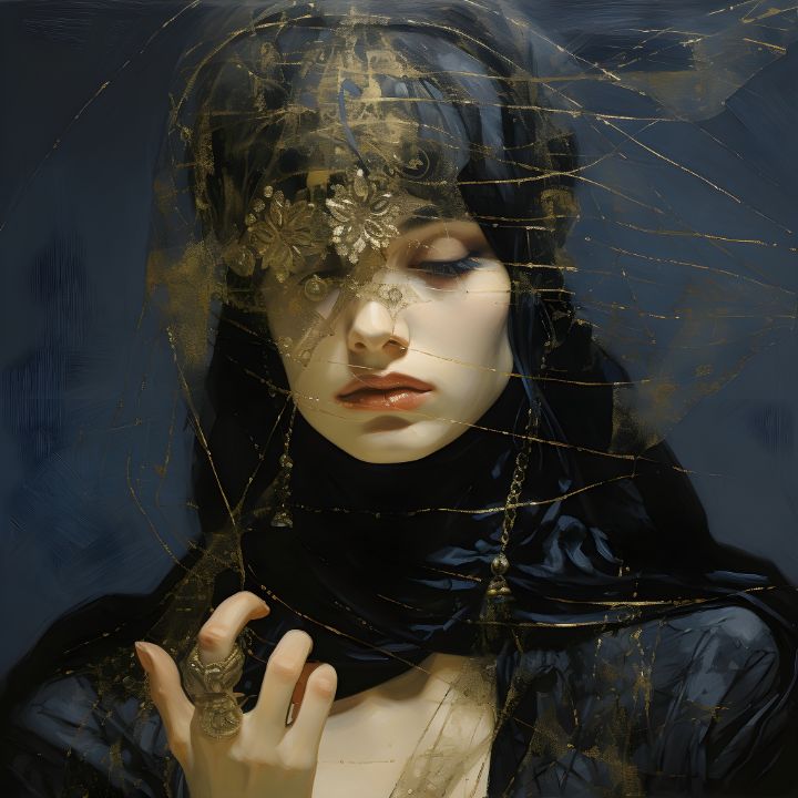 Embroidered Art On Black Cloth IRIX ART Digital Art AI People embroidered-art-on-black-cloth-irix-art-digital-art-ai-people