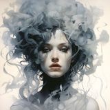 Woman made of smoke and mist