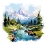 Vector illustration of the alps