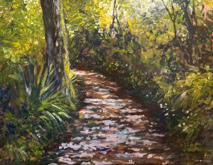 Sunlit Path At Rainbow Springs - The Art of Larry Whitler