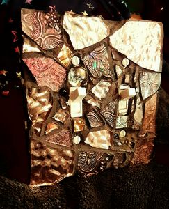 Copper and Bronze mosaic switchplate - CrystalzMosaics