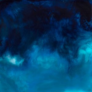 Drift - Blue Encaustic Abstract