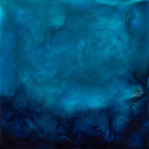 Flow - Blue Abstract Encaustic