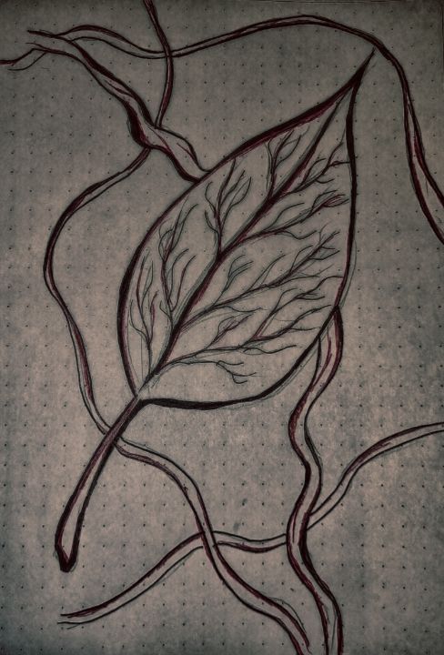 Leaf on the paper - depressed