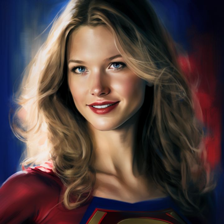 Supergirl Melisa Benoist Comic Style FidoDesings Digital Art