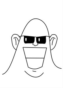 Sketch of a funny cartoon guy with frying pan Vector Image