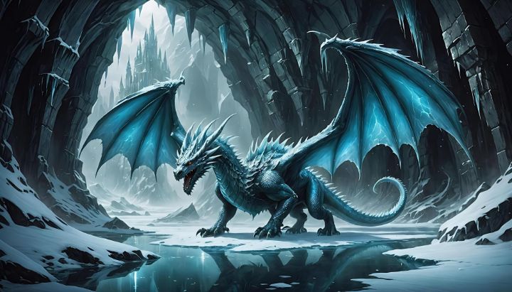 Ice dragon - Affys - Digital Art & AI, Fantasy & Mythology, Magical ...