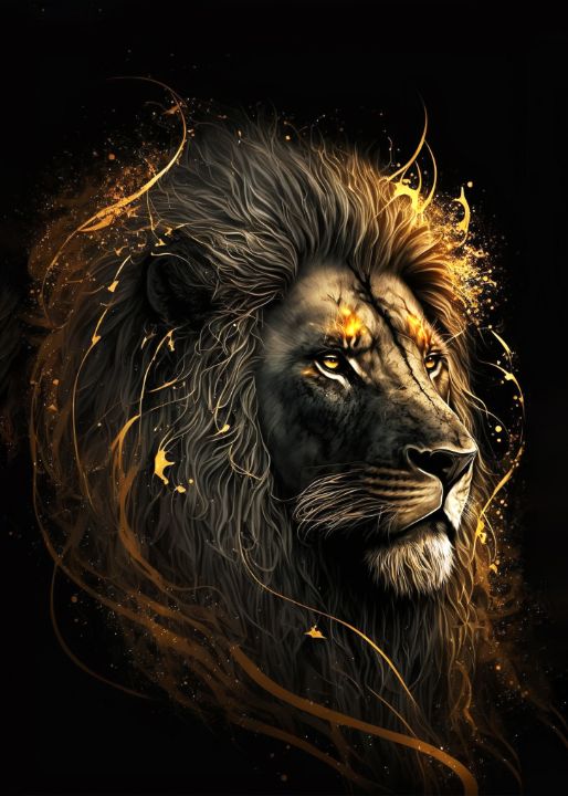 Golden Lion Logo Design Template - MasterBundles