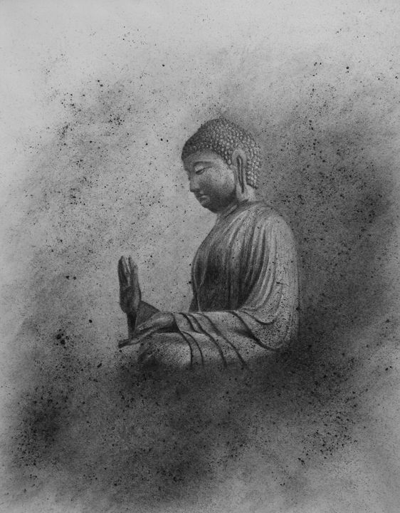 Buddha  Charcoal art Painting Drawings