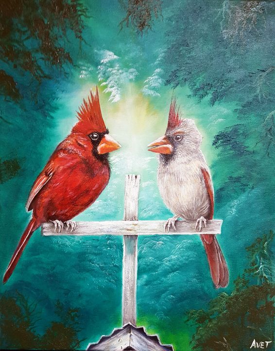 Winter Cardinal - Blue Horse Fine Art Co. - Paintings & Prints, Animals,  Birds, & Fish, Birds, Cardinals - ArtPal