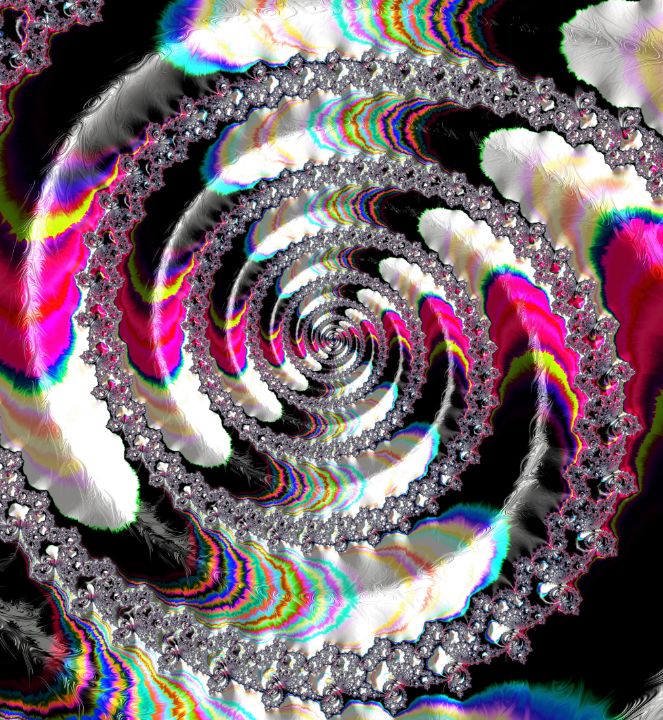 Trippy Colorful Fractal Spiral Op Art Art Print