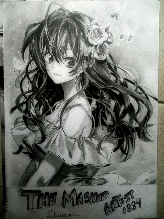Anime girl with butterflies - Pencil drawing shivam Singh - Drawings &  Illustration, Ethnic, Cultural, & Tribal, Asian & Indian, Japanese - ArtPal