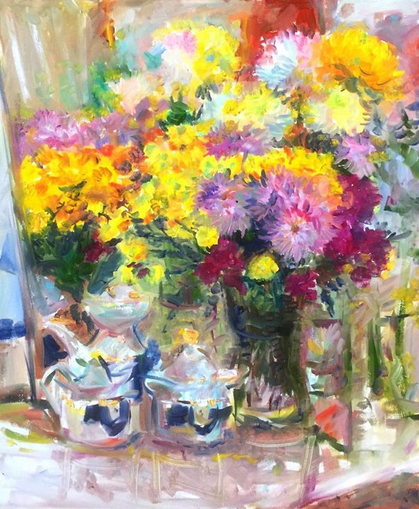 Flower painting oil - Mavko