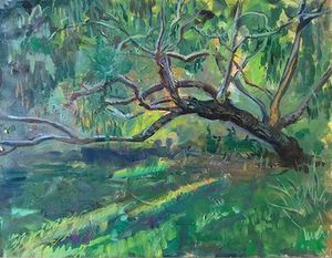 Tree oil painting