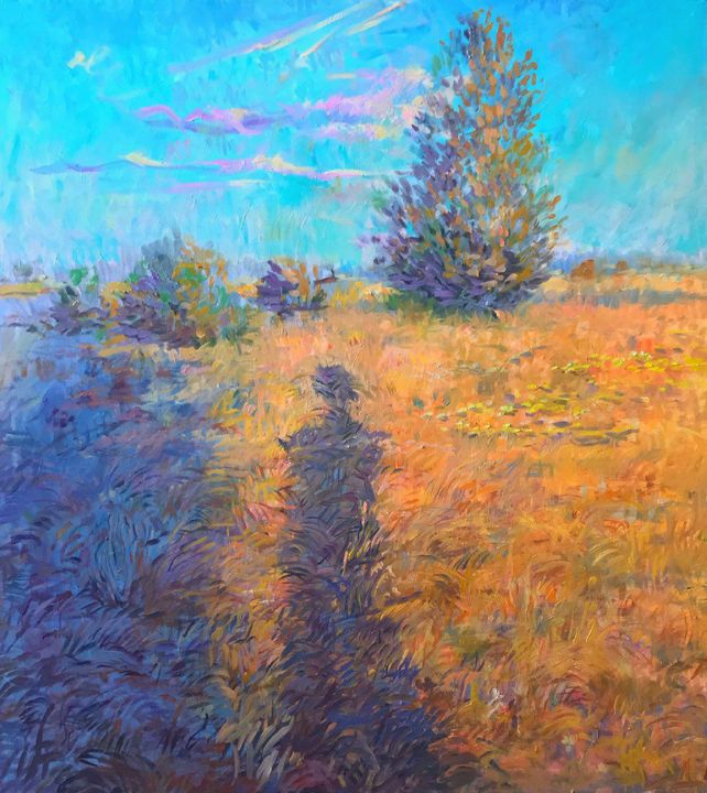 Original meadow oil painting - Mavko