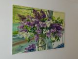 Flower near the window oil painting