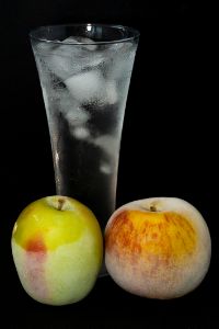 frozen apples and glasses