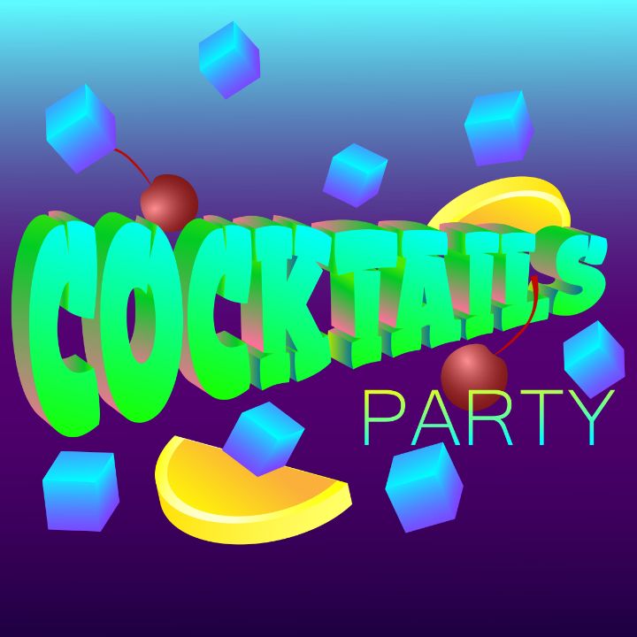 cocktail party illustration made of - Kotolmachoff - Digital Art, Food ...