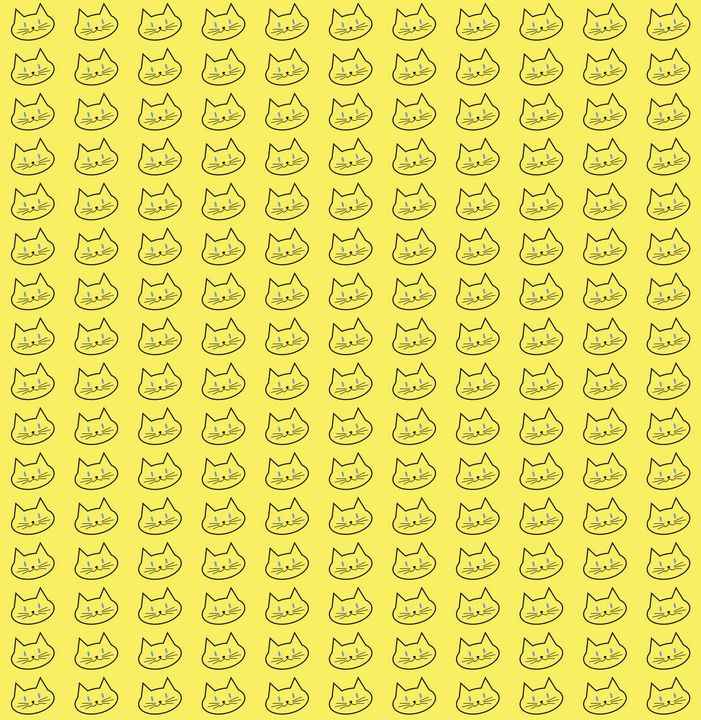Simple Cats on yellow - Woppy Doppy's