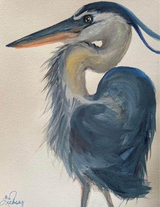 Graceful Blue - Lindsey’s Artistry - Paintings & Prints, Animals, Birds ...