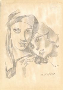 Tamara de Lempicka drawing - Lalaland