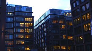 Lighted Office Buildings