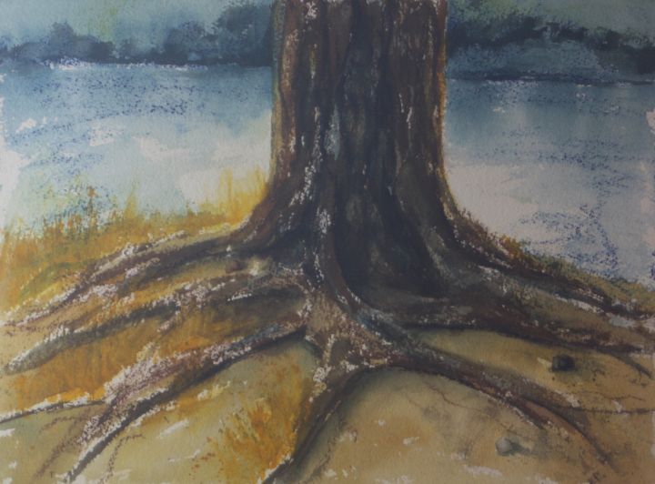 Tree Along Cedar Creek LunaSpidra Paintings Prints