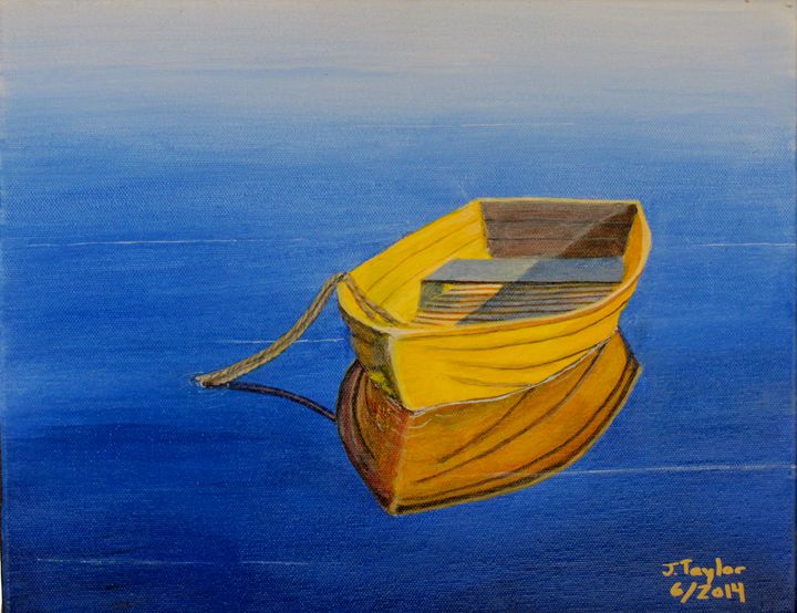 Yellow Boat Art by JAMES B TAYLOR Paintings Prints Still