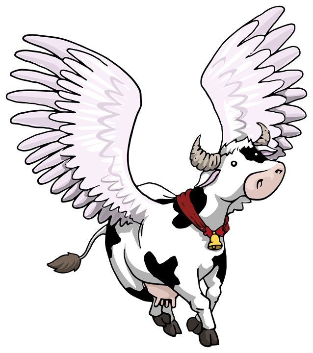Winged flying cow - Marija Piliponyte Illustration