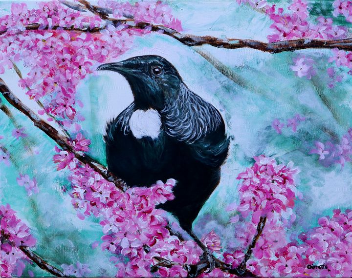 How to Paint A Bird and Cherry Blossoms--with Acrylics 