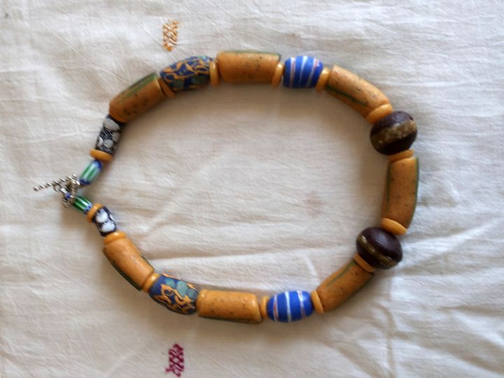 African glass beads necklace - Maya Art