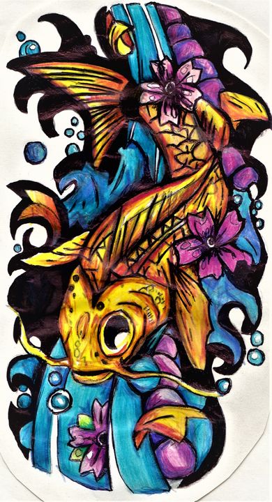colorful fish tattoo drawings