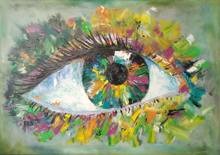 Art Print Green Eye From Original outlets Oil Painting On Canvas