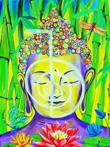 Buddha Cho Ku Rei - 36X48 - Acrylics
