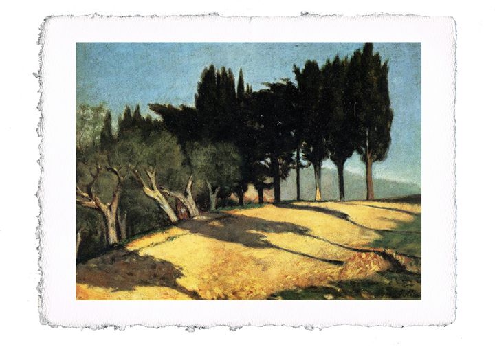 Abbati - Country Road with Cypresses - ExpoitalyArt