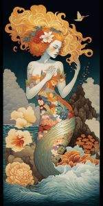 Serene Flowerpunk Mermaid