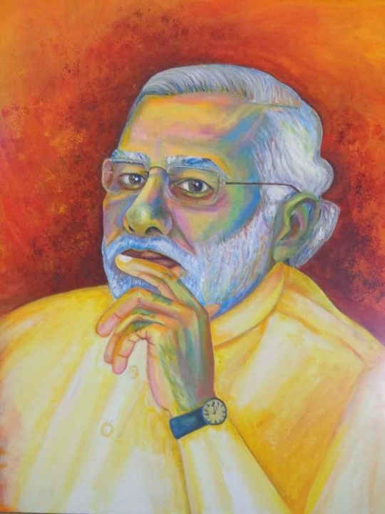 PM OF INDIA NARENDRA MODI PORTRAIT - ARTIST ASHWINI
