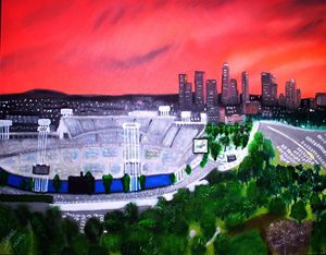 Dodger Stadium at Sunset Canvas Print