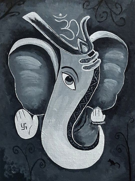 Sketch Of God Shri Ganesh Ji | DesiPainters.com
