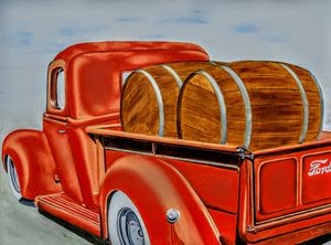 '40 Ford truck & barrels of Spirits