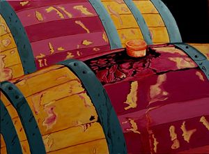Vintage Red Wine Barrels