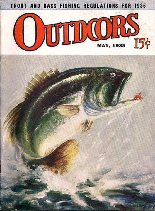 Hunting Fishing Magazine 1936 - paintings - Digital Art, Sports & Hobbies,  Fishing - ArtPal