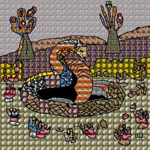 Cat Snake Collage Art - Drawings From the Mind