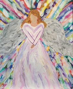 Purple Angel - Up and Down Art by Kim Mlyniec