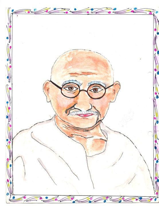 Mahatma Gandhi Sketch Art Work Poster for Bedroom, Living Room Walls  (Multicolour, 12 x 18 In) : Amazon.in: Home & Kitchen