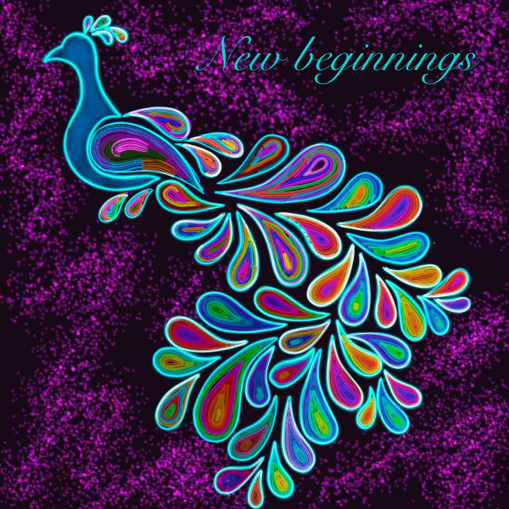 New Beginnings, Peacock Artwork Selections By Sonia Digital Art
