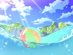 5 Wallpaper for Iphone Ghibli Style Summer Beach Aesthetic Art  Etsy